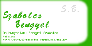 szabolcs bengyel business card